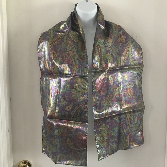 VTG Gorgeous Japan Metallic Accent Scarf NWOT - Picture 4 of 9